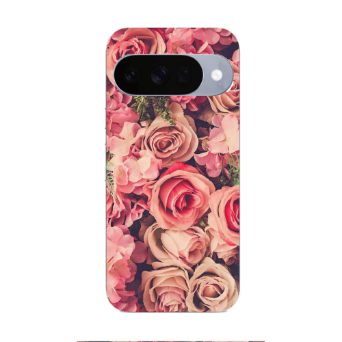 Google Pixel 10 Bud Roses Transparent Silicone TPU Θήκη
